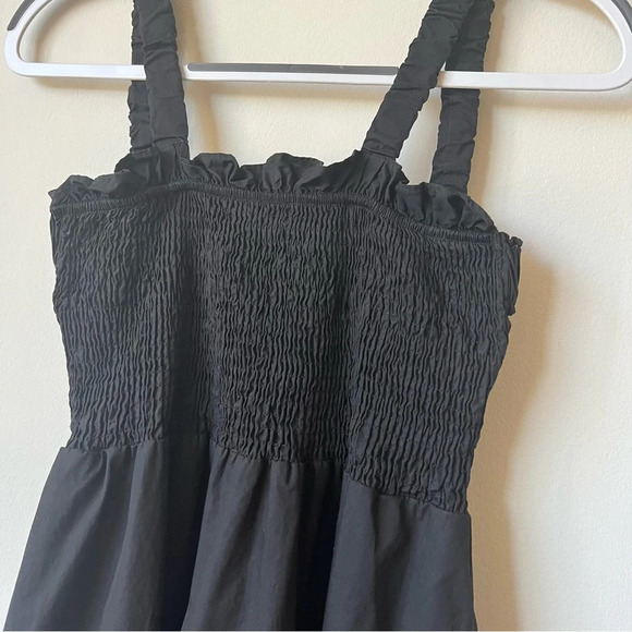Anthropologie Pinch Smocked Open Back Garden Party Mini Dress in Black - Picture 5 of 9